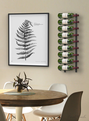 Yves 18 Bottle Wall Mounted Iron Wine Rack